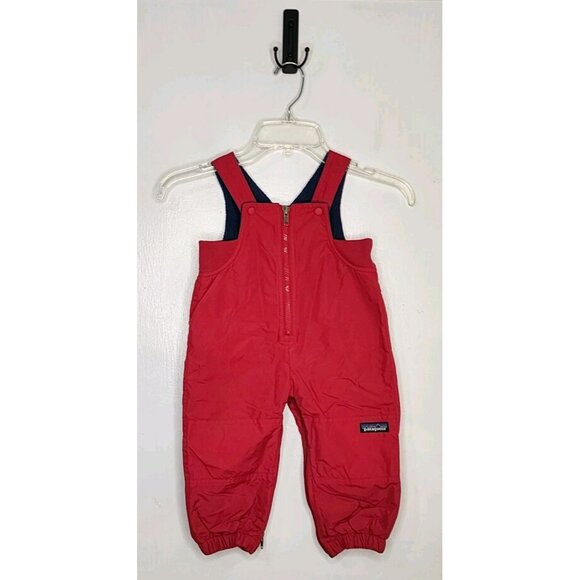 Vintage Patagonia Baby Size 12 Months Red Ski Snow Pants Bib Overalls Capilene - Picture 1 of 7